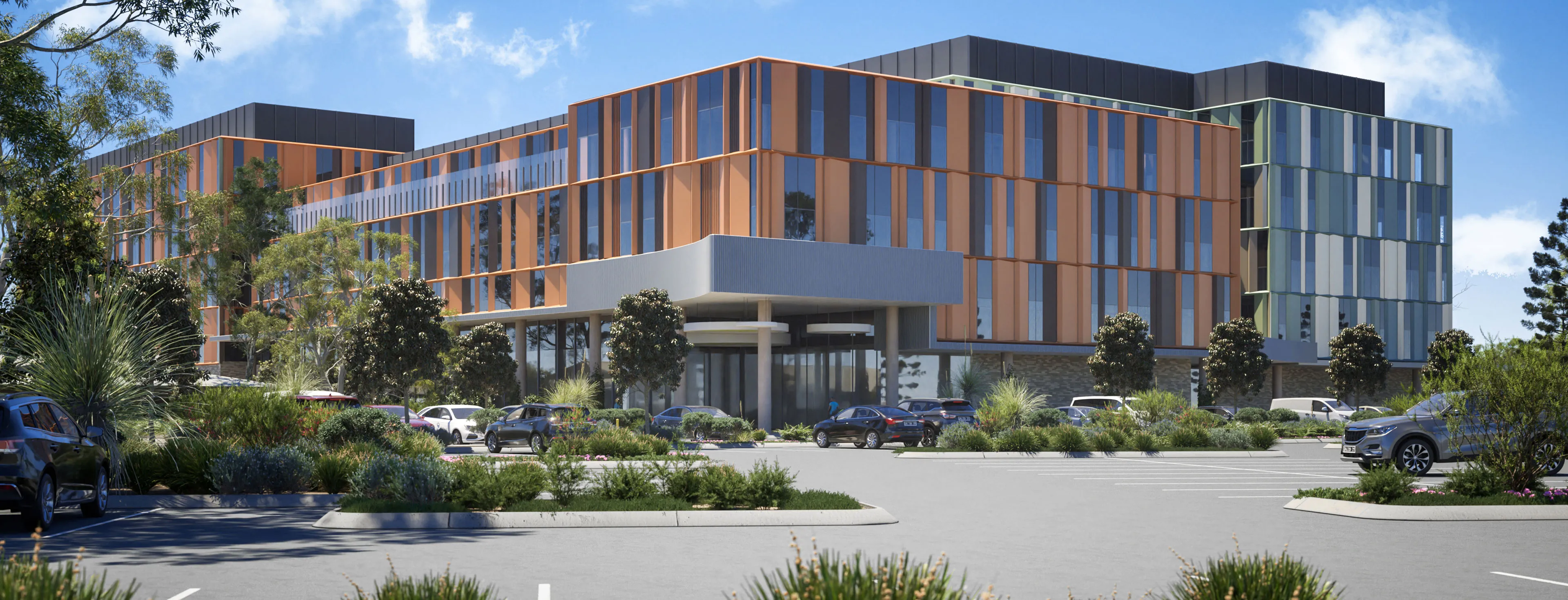 a building with cars parked in front of it